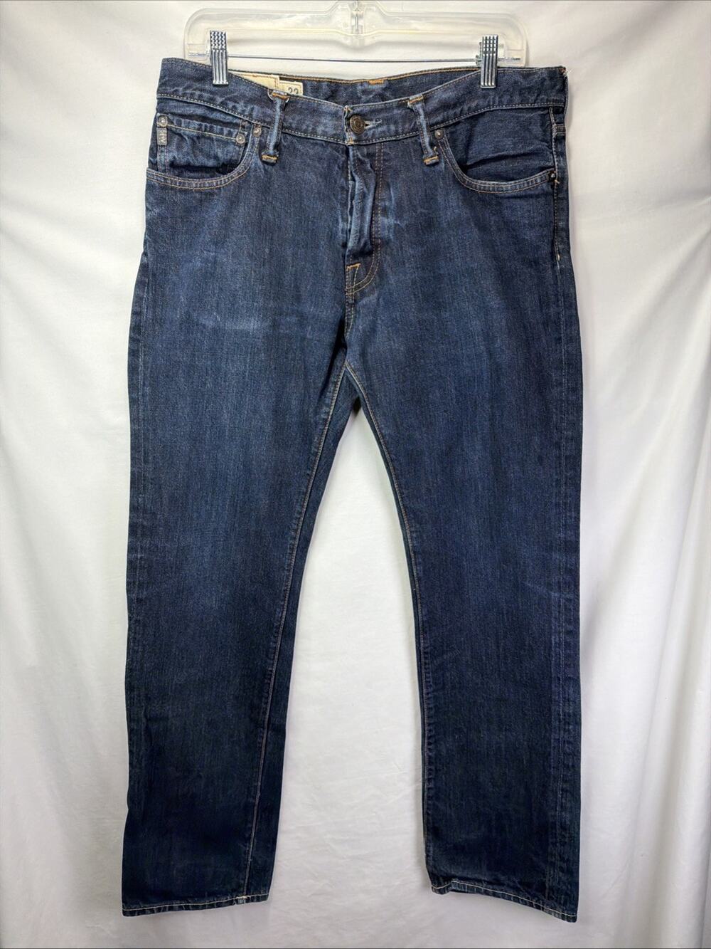 Abercrombie Fitch Jeans Mens 32x32 Remsen Low Rise Slim Straight Dark Wash Blue